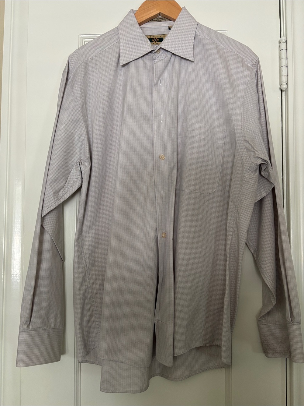 Joseph Abboud Men's Light Gray Lavender Dress Shirt 100% Egyptian Cotton